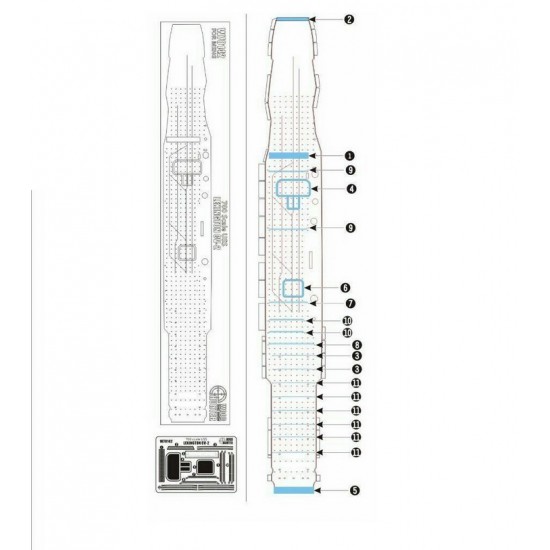 1/700 USS Lexington CV-2 Wood Deck for Meng Model #PS002