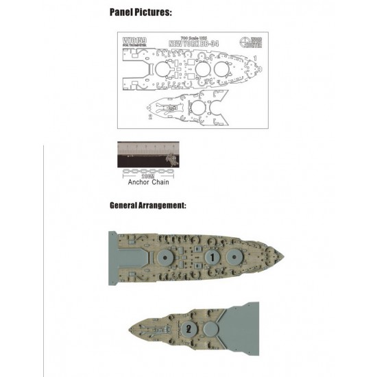 1/700 USS New York (LPD-21) Wooden Deck for Trumpeter kit #06711