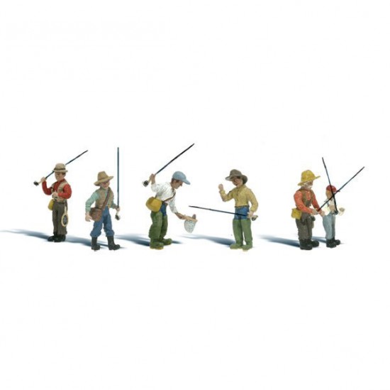 N Scale Fly Fishermen (6 figures)