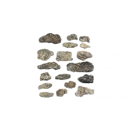 Terrain - Surface Ready Rocks (18pcs, 3.81cm-8.89cm x 1.9cm-4.12cm)