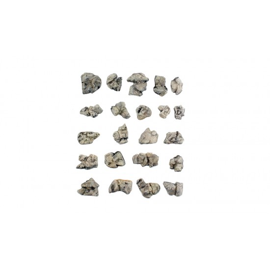 Terrain - Boulder Ready Rocks (22pcs, 2.85cm-3.81cm x 1.9cm-4.44cm)