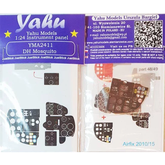 1/24 de Havilland Mosquito Instrument Panel for Airfix kits