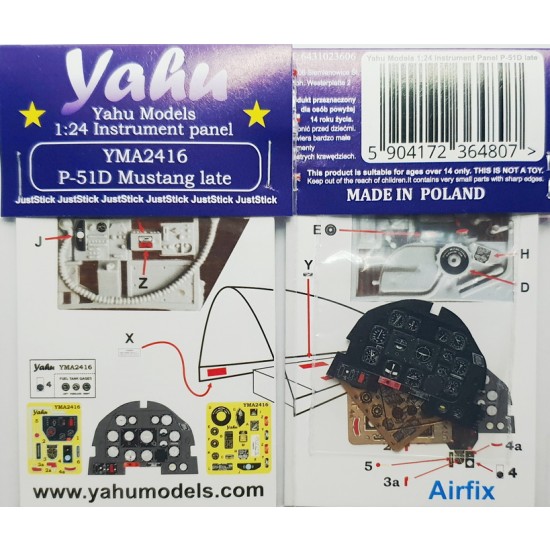 1/24 P-51D Late Instrument Panel for Airfix kit