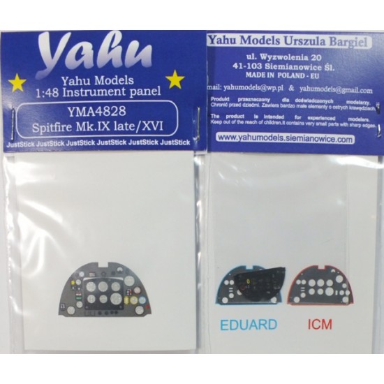 1/48 Supermarine Spitfire Mk.IX Late / Mk.XVI Instrument Panel for Eduard/ICM