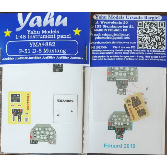 1/48 North American P-51 D-5 Mustang Instrument Panel for Eduard kits