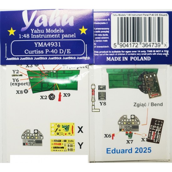 1/48 P-40 E Kittyhawk Instrument Panel for Eduard kits