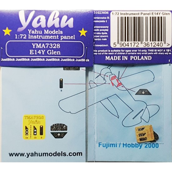 1/72 Yokosuka E14Y Glen Instrument Panel for Hasegawa/Hobby 2000