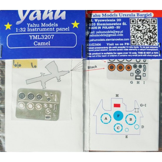1/32 Sopwith Camel Instrument Panel for Wingnut Wings kits