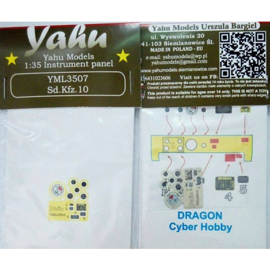 1/35 SdKfz 10 Instrument Panel for Dragon kits