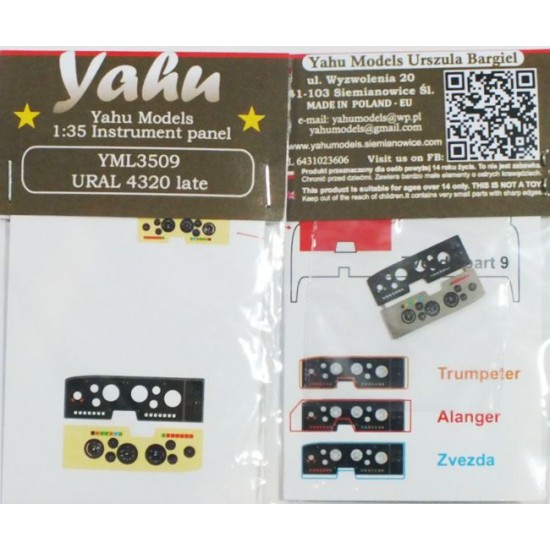 1/35 URAL 4320 Late Instrument Panel for Zvezda/Trumpeter/Alanger kits