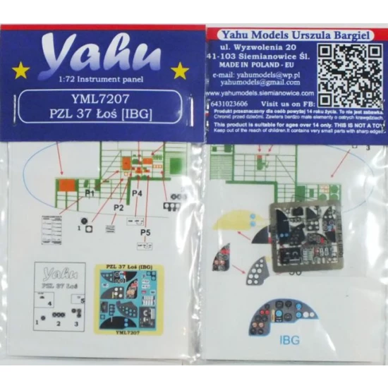 1/72 PZL 37 LOS Instrument Panel for IBG Models