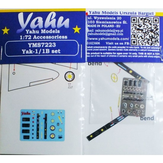 1/72 Yakovlev Yak-1 Detail set for Arma Hobby/Bregun kits