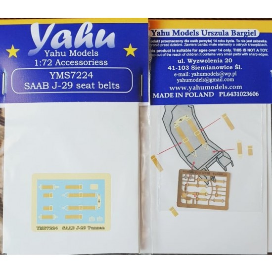 1/72 SAAB J-29 Tunnan Seatbelts