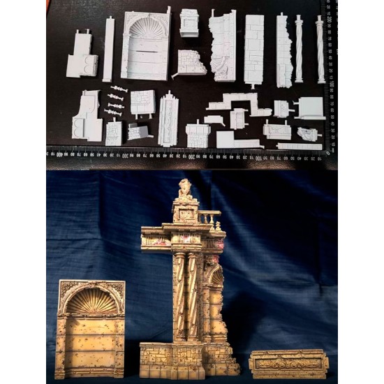 1/35 European Theatre of Operation Building Ruins #C (resin, 11.5 x 5 x 22.8cm)