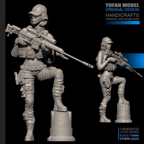 1/24 (75mm Scale) Fantasy US SEAL Assault Team Female Sniper