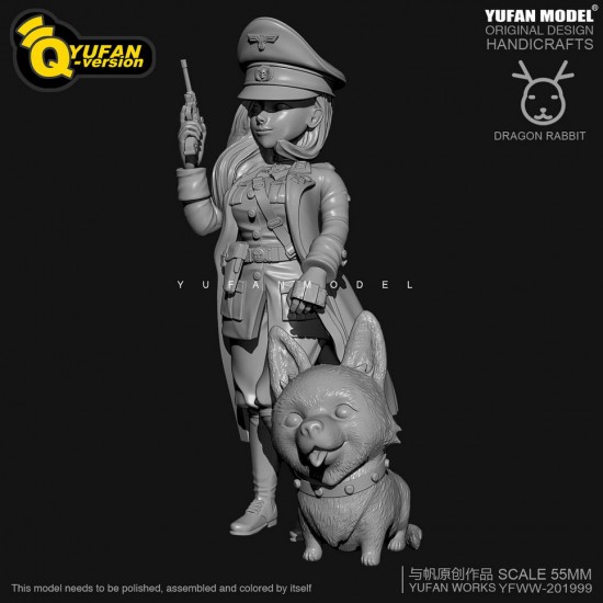55mm Scale WWII German Female Officer (Q version)