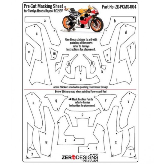 1/12 Repsol Honda RC213V Pre-Cut Masking Sheet for Tamiya kit #14130