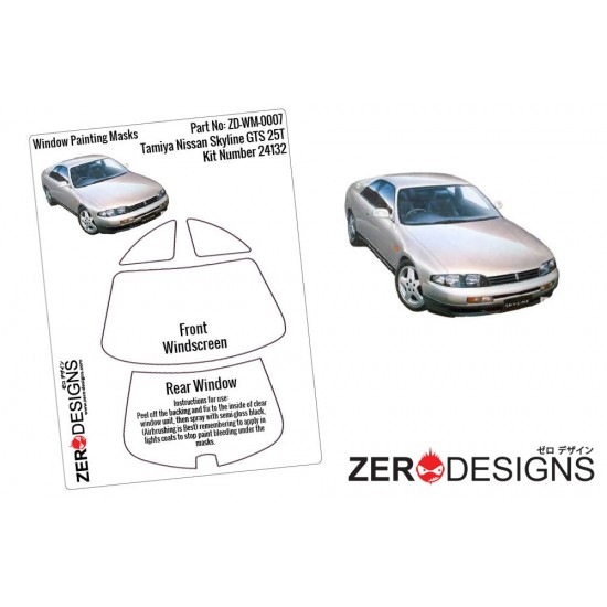 1/24 Nissan Skyline GTS 25T Window Pre-Cut Painting Masks for Tamiya kits