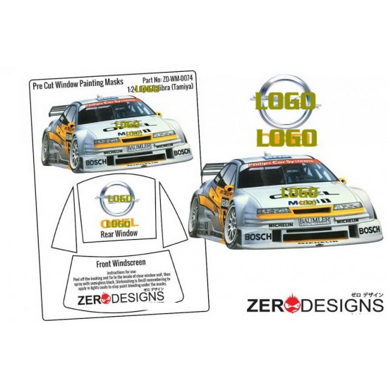 1/24 Opel Calibra V6 DTM Pre Cut Window Painting Masks for Tamiya kits