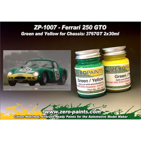 Ferrari/Maserati Paint - BP Green and Yellow for Ferrari 250 GTO Chassis: 3676GT 2x30ml
