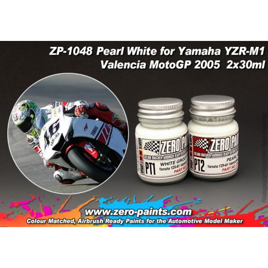 Yamaha YZR-M1 Valencia MotoGP 2005 Pearl White Paint Set 2x30ml