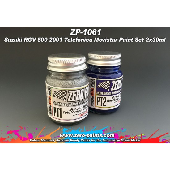 Suzuki RGV 500 2001 Telefonica Movistar Paint Set 2x30ml