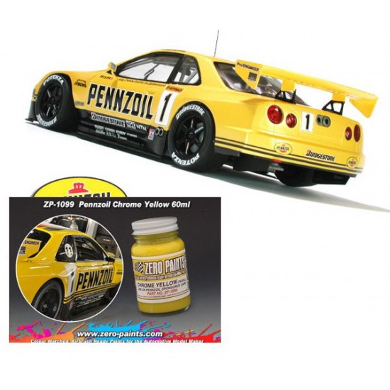 Pennzoil Chrome Yellow Paint for Tamiya Nissan GT-R #24216 60ml