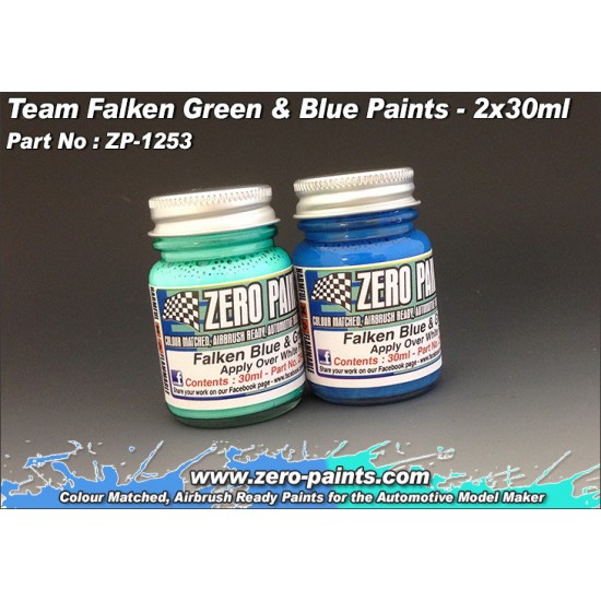 Team Falken Green and Blue Paint Set 2x30ml