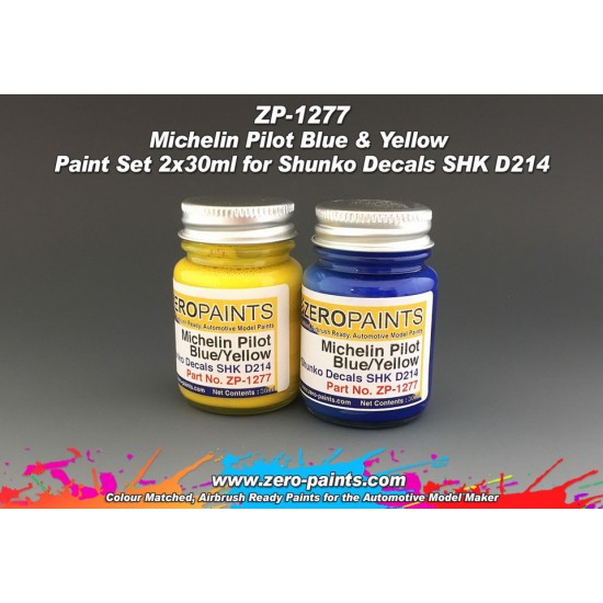Michelin Pilot Blue & Yellow Paint Set for Shunko Decals SHK D214 2x30ml 