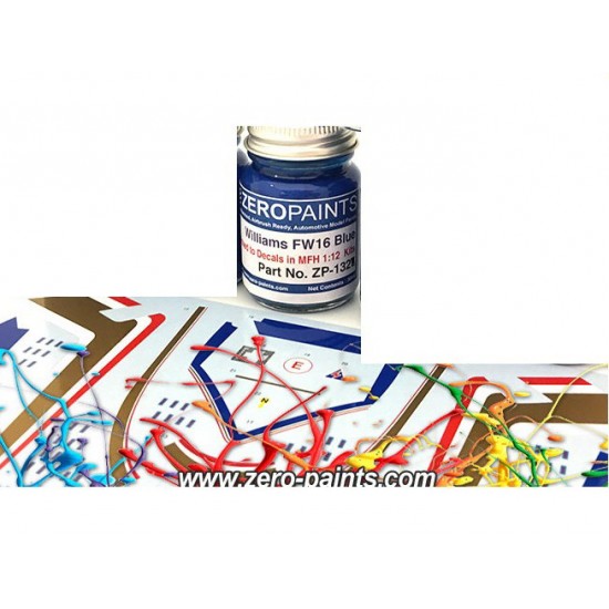 Williams FW16 Blue Paint (matched to MFH Decals) 30ml