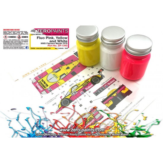 NWB Playsure Mazda 767B Paint Set 3x30ml for Hasegawa Kits