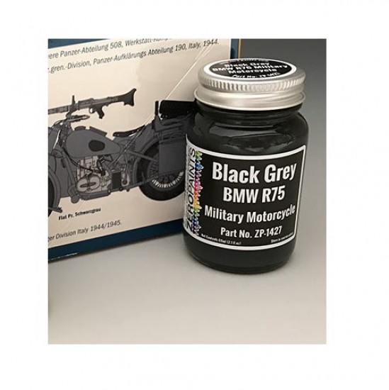 BMW R75 German Military Motorcycle Paint - Black Grey 60ml