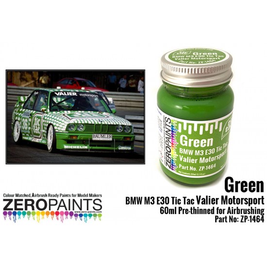 Green BMW M3 E30 Tic Tac Valier Motorsport 60ml
