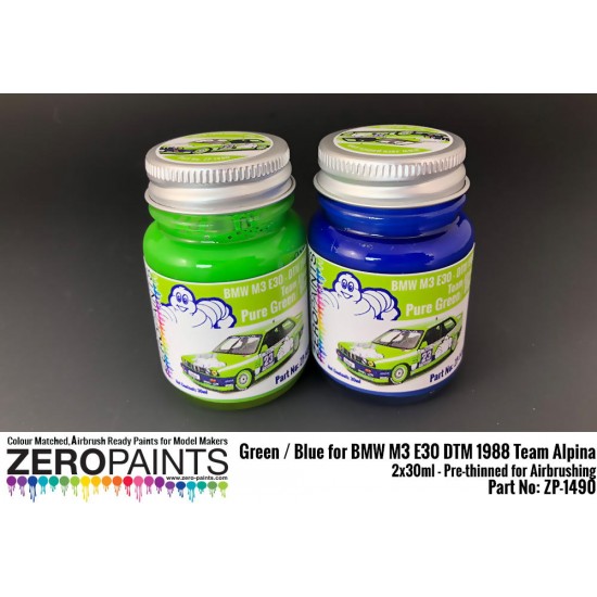 BMW M3 E30 - DTM 1988 Team Alpina - Green / Blue Paint Set 2x30ml