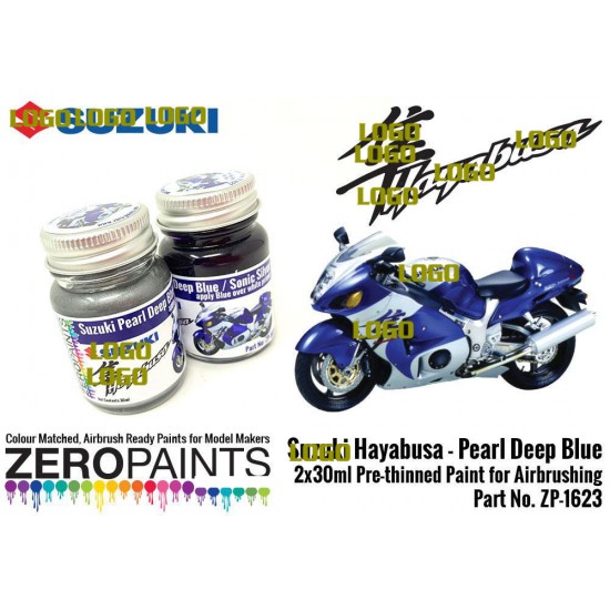 Suzuki Hayabusa - Pearl Deep Blue/Sonic Silver Paint Set 2x30ml