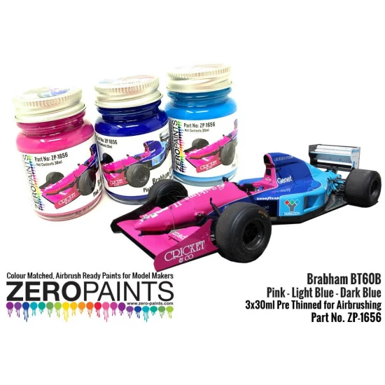 Brabham BT60B Pink - Dark Blue - Light Blue Paint Set 3x30ml