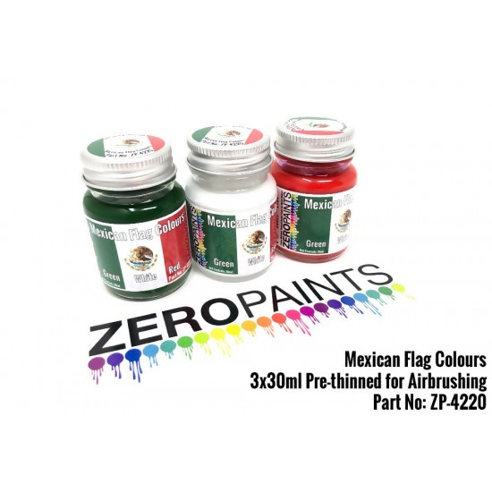Mexican Flag Coloured Paints 3x30ml