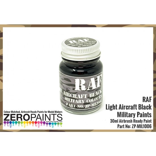 Zero Military Colour Paint - RAF Night Aircraft Black BS642 (30ml)