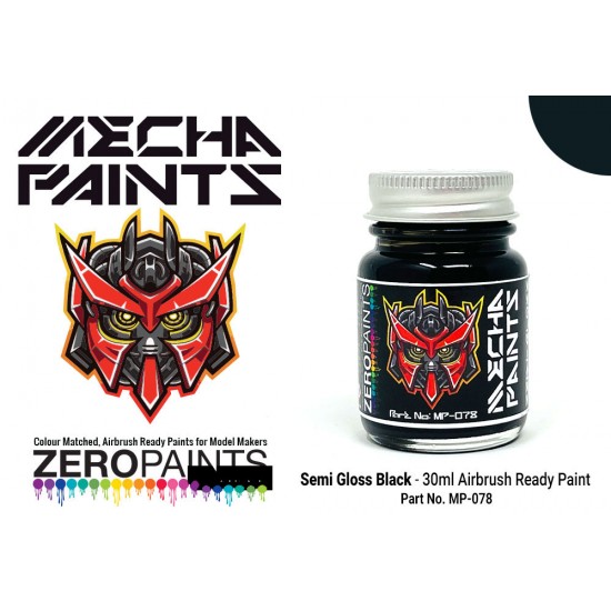 Mecha Paint - Semi-Gloss Black (30ml, pre-thinned ready for Airbrushing)