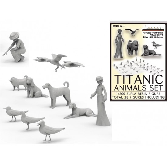 1/200 Figures for Ship - TITANIC Animals Set (38 figures) for Trumpeter kit #03713