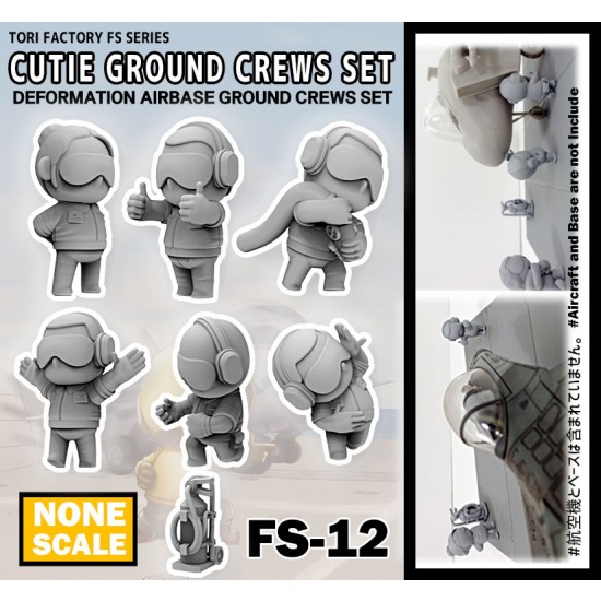 None Scale Cutie Ground Crews Set (6 figures w/1 fire extinguisher)