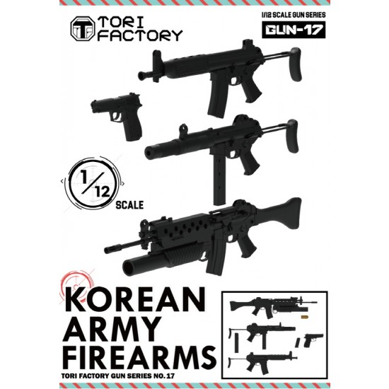 1/12 Korean Army Firearms K201, K7, K1, K5