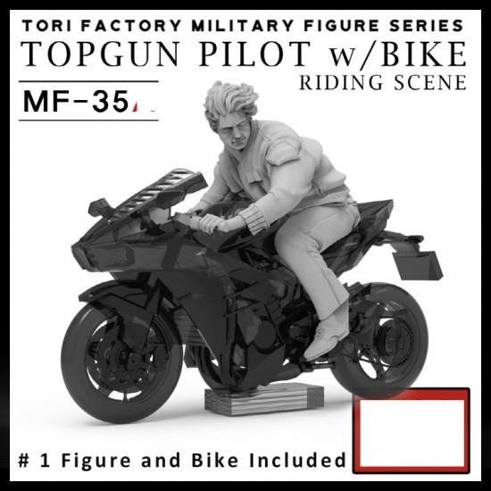 1/32 TOPGUN Pilot w/Bike Riding Scene (1 figure and bike)