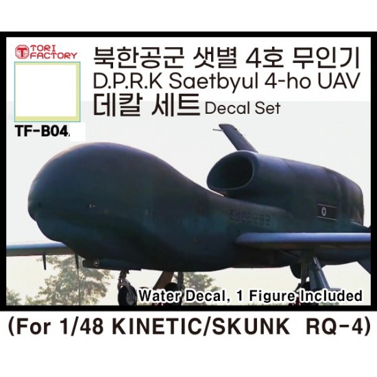 1/48 RDPK Saetbyeol 4ho Decal (RQ-4), Figure for Kinetic/Skunk Kits