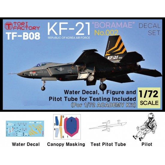 1/72 KF-21 Decal "002", Test Pitot Tube & Figure for Academy kits