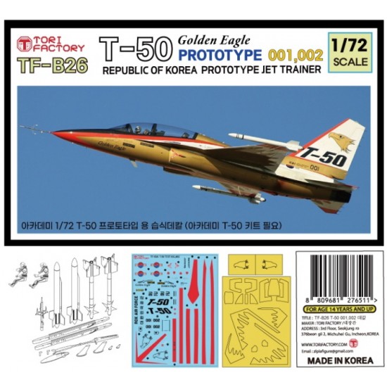 1/72 T-50 Golden Eagle Test Ver. 001 002 Conversion and Decal set for Academy kit