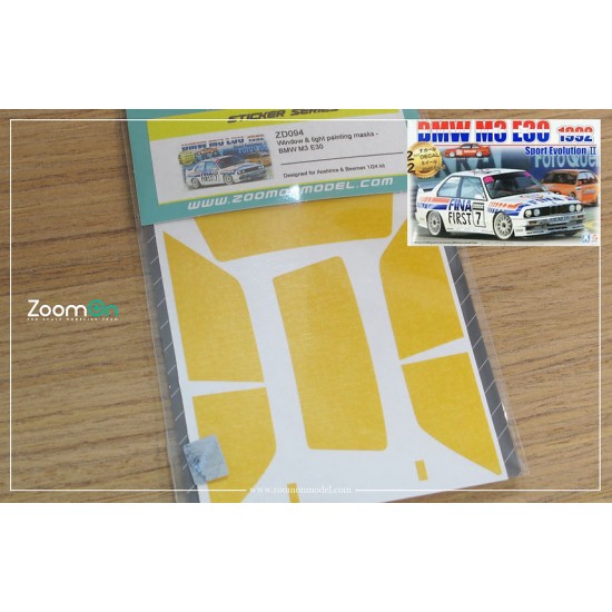 1/24 BMW M3 E30 Window and Light Painting Masks for Aoshima/Beemax kit