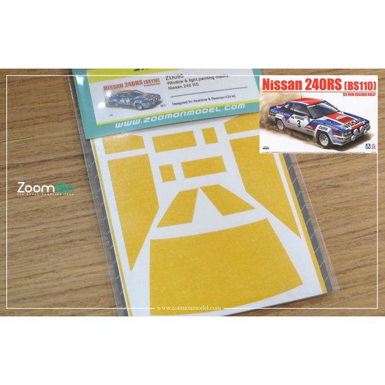 1/24 Nissan 240 RS Window and Light Painting Masks for Aoshima/Beemax kit