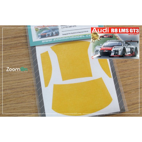 1/24 Audi R8 LMS GT3 Window and Light Painting Masks for Aoshima/Beemax kit