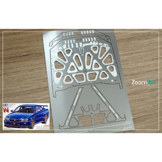 1/24 Nissan GT-R R34 Hood Structure (PE) for Tamiya kit